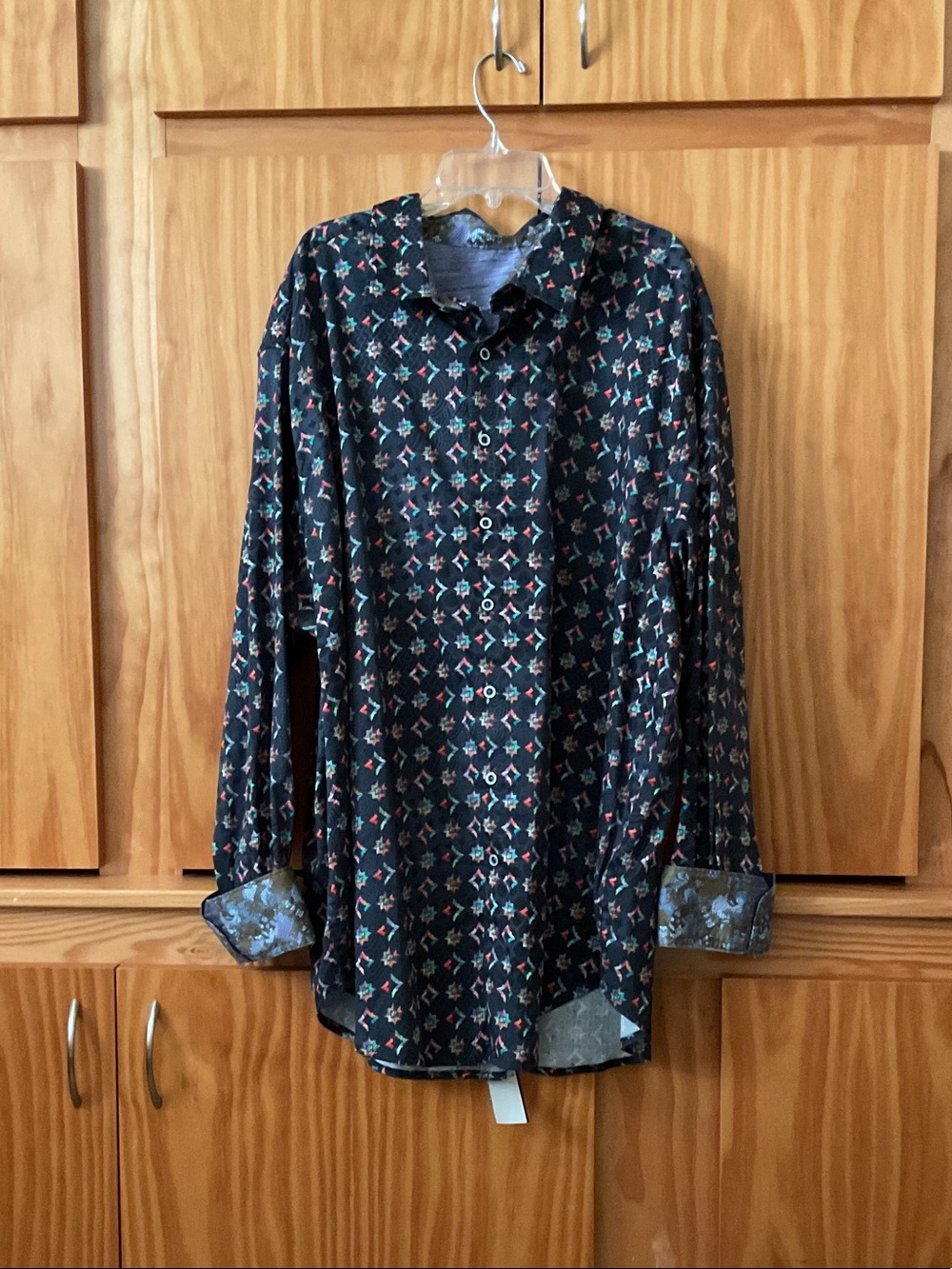 Robert Graham Black Geometric Print Dress Shirt